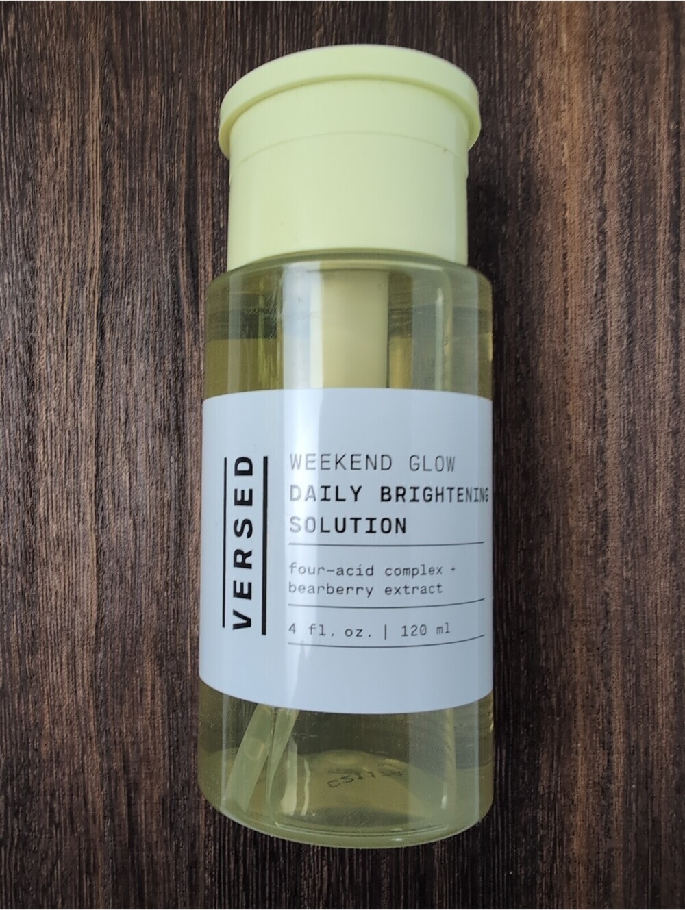 Versed Weekend Glow Daily Brightening Solution 4fl oz/120 ml Full Size New